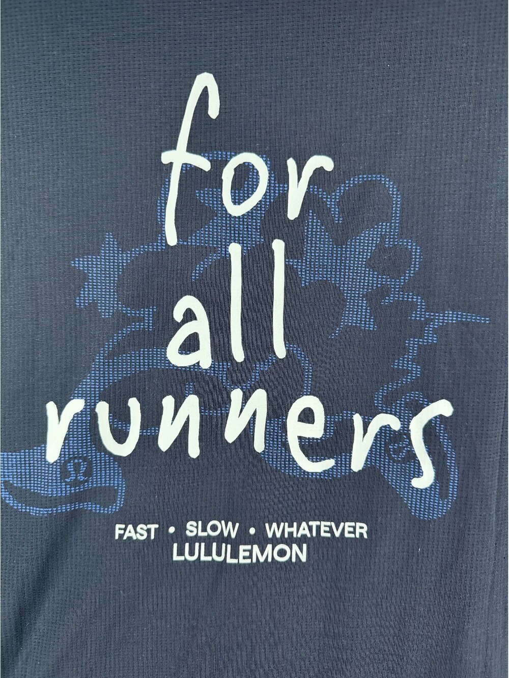 lululemon Men's Mile Maker Mesh Short Sleeve Graphic T-Shirt Navy Medium Runner - Picture 10 of 10